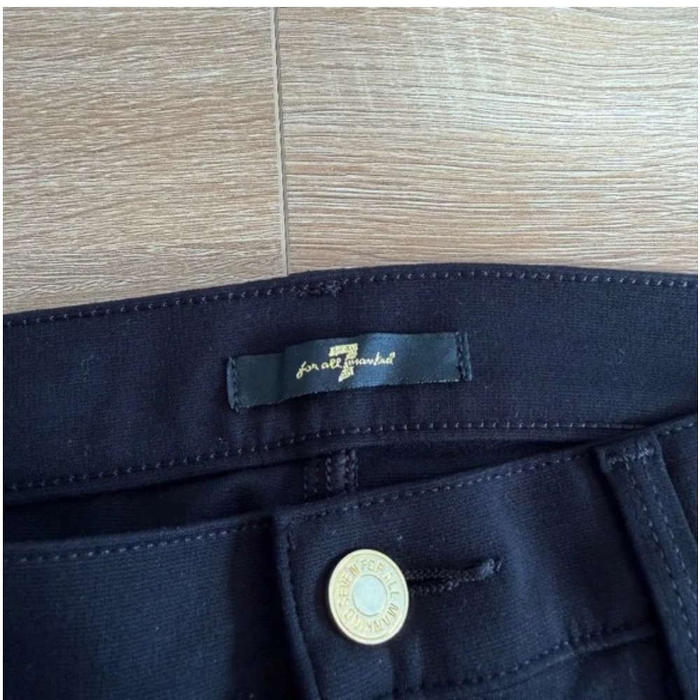 7 FOR ALL MANKIND Double Knit Skinny Pants Black Women’s Size 27 - Picture 4 of 7